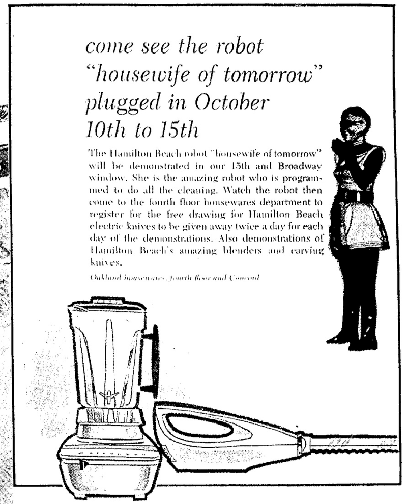 Illustration for article titled Miss Honeywell, the 1960s "robotic" housewife that sold blenders
